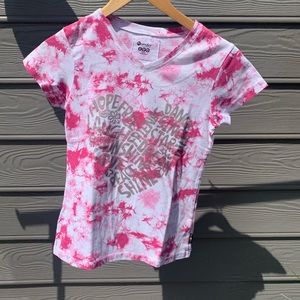 heart lettering tye dye t shirt
